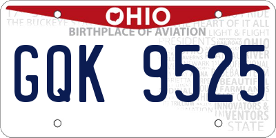 OH license plate GQK9525