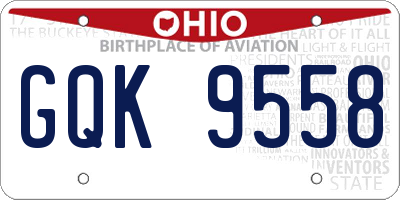 OH license plate GQK9558
