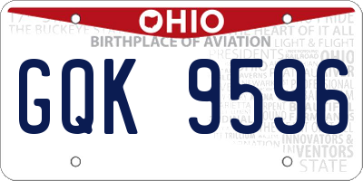 OH license plate GQK9596