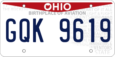 OH license plate GQK9619