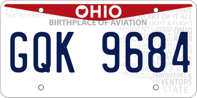 OH license plate GQK9684