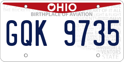 OH license plate GQK9735