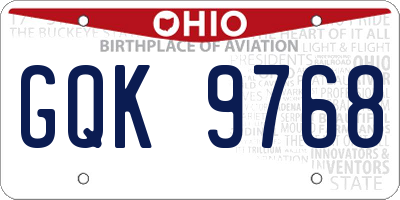 OH license plate GQK9768