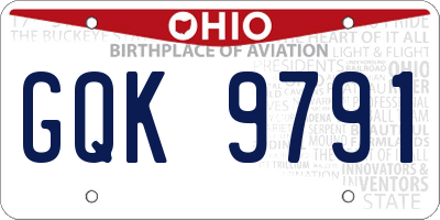 OH license plate GQK9791