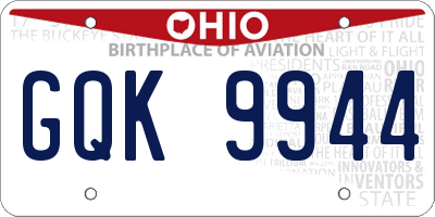OH license plate GQK9944