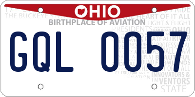 OH license plate GQL0057