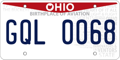 OH license plate GQL0068