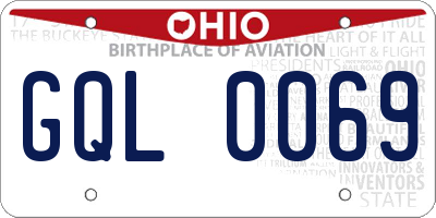 OH license plate GQL0069
