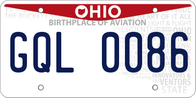 OH license plate GQL0086