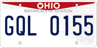 OH license plate GQL0155