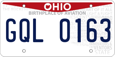 OH license plate GQL0163