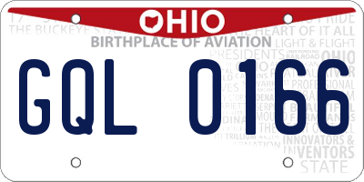 OH license plate GQL0166