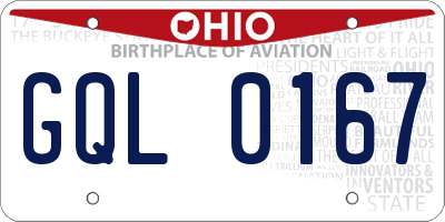 OH license plate GQL0167