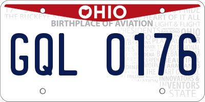 OH license plate GQL0176