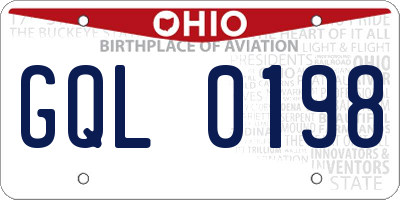 OH license plate GQL0198