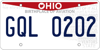 OH license plate GQL0202