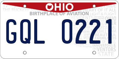OH license plate GQL0221