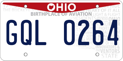 OH license plate GQL0264
