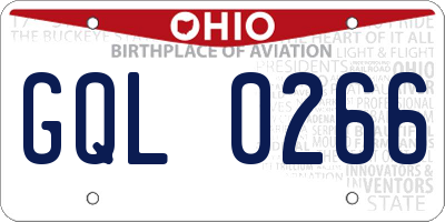 OH license plate GQL0266