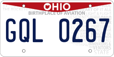 OH license plate GQL0267
