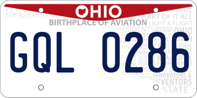 OH license plate GQL0286