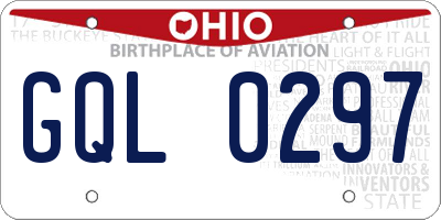 OH license plate GQL0297
