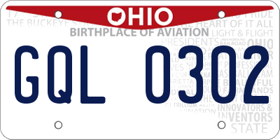 OH license plate GQL0302