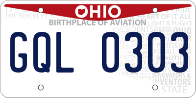 OH license plate GQL0303