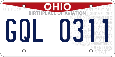 OH license plate GQL0311