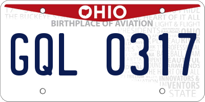 OH license plate GQL0317