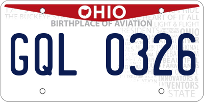 OH license plate GQL0326