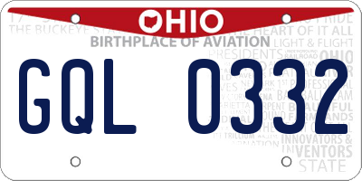 OH license plate GQL0332