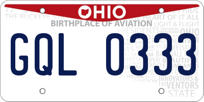 OH license plate GQL0333