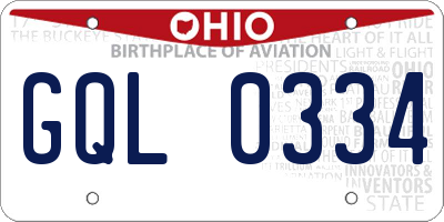 OH license plate GQL0334
