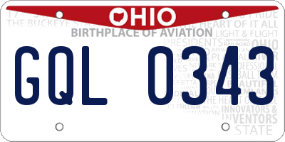 OH license plate GQL0343