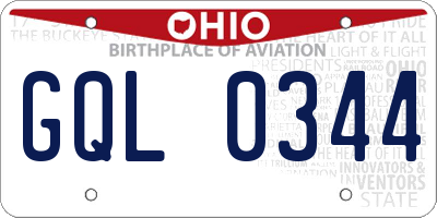 OH license plate GQL0344