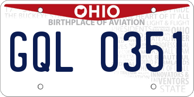 OH license plate GQL0351