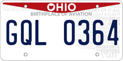 OH license plate GQL0364