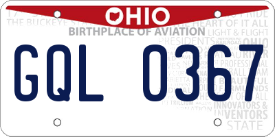 OH license plate GQL0367