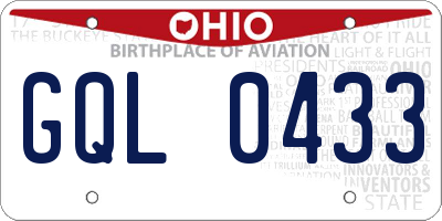 OH license plate GQL0433