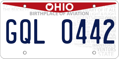 OH license plate GQL0442