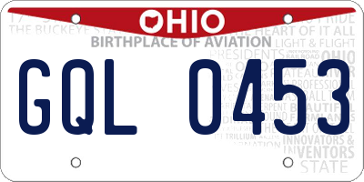 OH license plate GQL0453