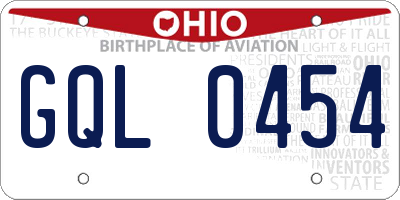 OH license plate GQL0454