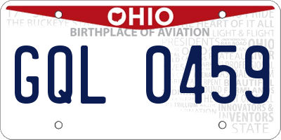OH license plate GQL0459