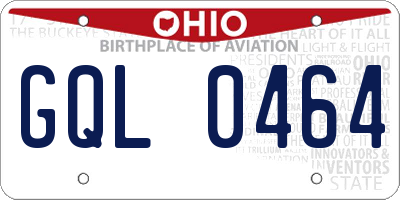 OH license plate GQL0464