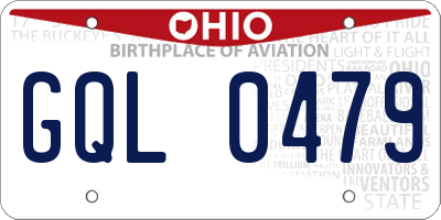 OH license plate GQL0479