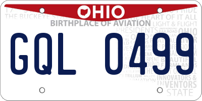OH license plate GQL0499