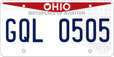 OH license plate GQL0505