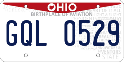 OH license plate GQL0529