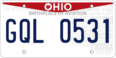 OH license plate GQL0531